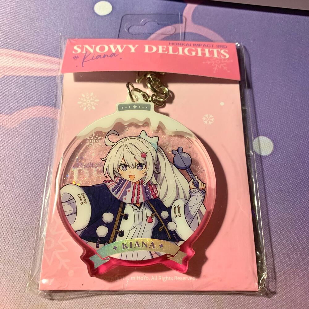 NEW Honkai Impact 3rd Kiana Snowy Delights Snowglobe Keychain